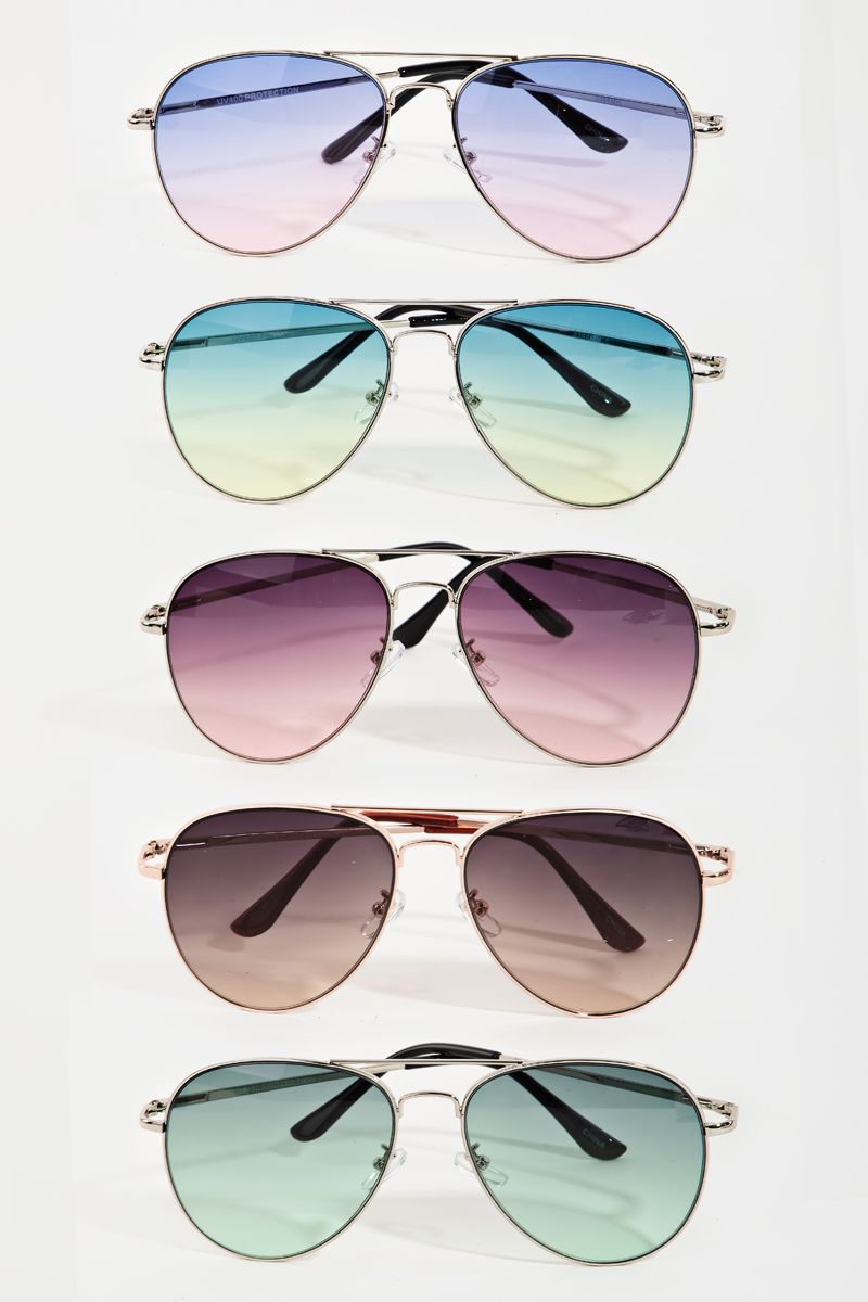 Metal Frame Aviator Sunglasses