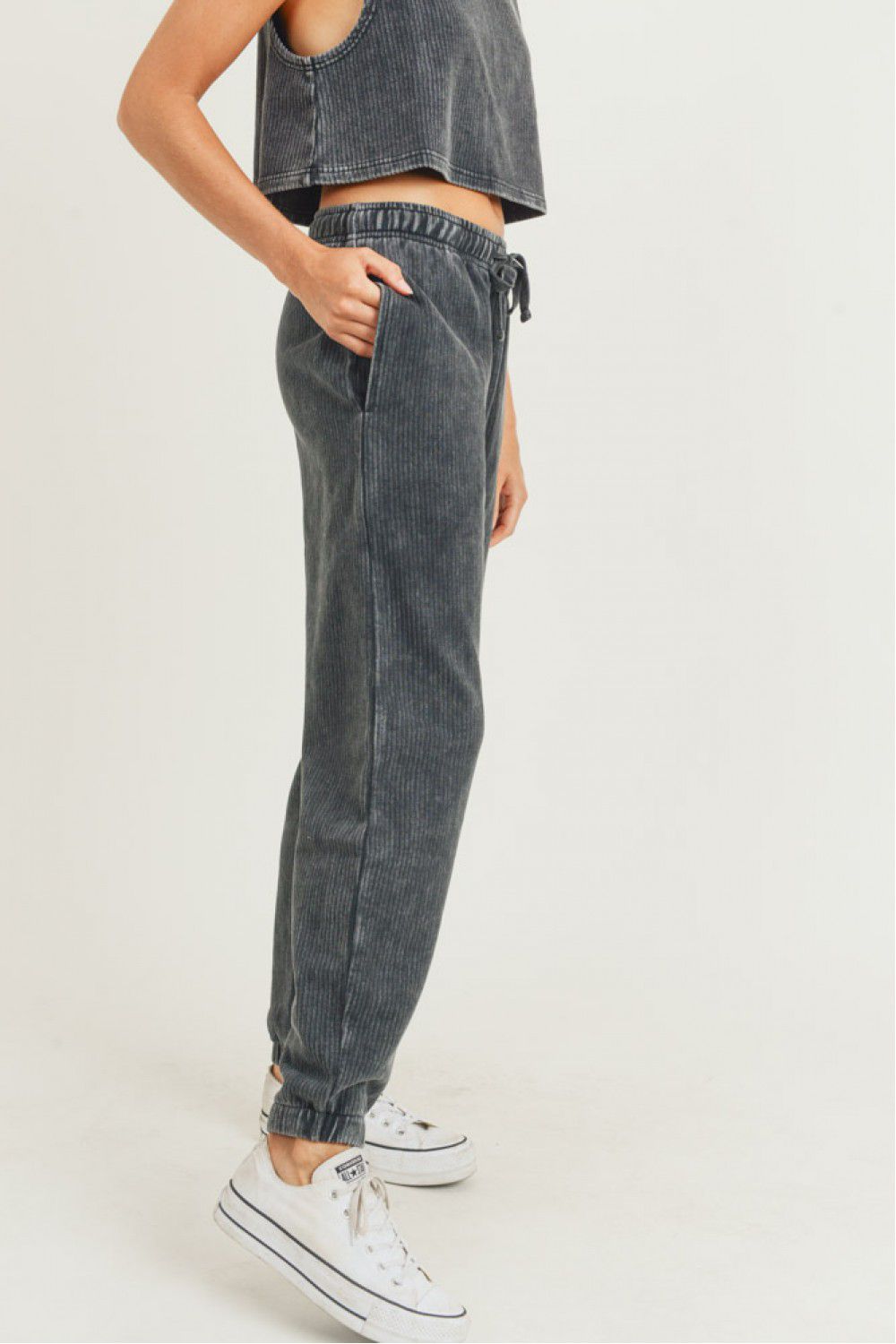 Mineral-Washed Billow Cuffed Joggers